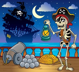 Naklejka premium Pirate ship deck theme 7