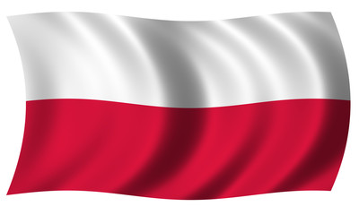 Poland flag in wave