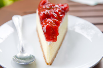 cake with strawberry topping