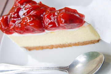 cake with strawberry topping