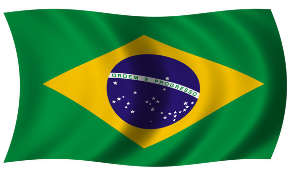 Brazil flag in wave