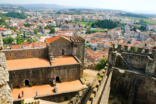 View on Leiria city with the castle, Portugal