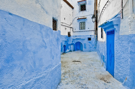 City streets of Chefchaouen, Morocco