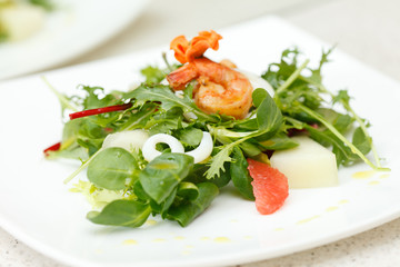 salad with shrips