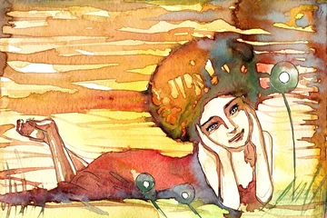 détente d& 39 une jeune fille
