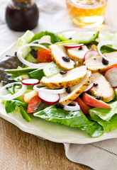 Grilled chicken salad with apple