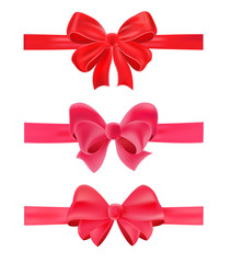 Set of gift bows, isolated of white