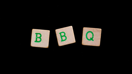 Letters on old wooden blocks (bbq)