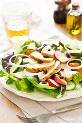 Grilled chicken salad with apple