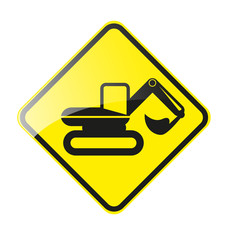bagger minibagger zeichen sign button pin sticker