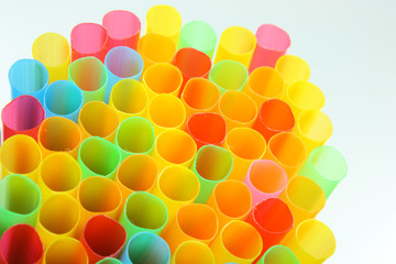 Colorful straws close up