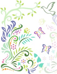 Forest floral background
