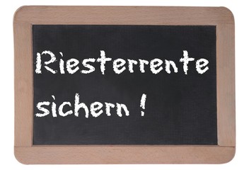 Obraz premium Riesterrente sichern auf Tafel