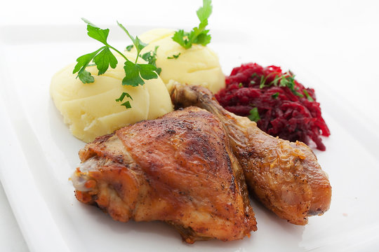 Obiad - Pieczony kurczak