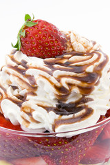strawberries with cream and chocolate