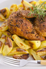 hähnchen braten mit Back-Kartoffeln