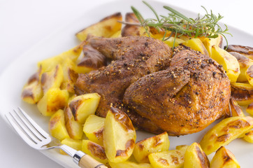 hähnchen braten mit Back-Kartoffeln