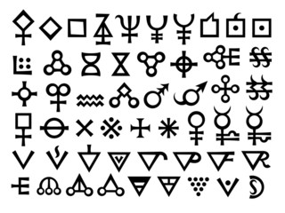 Alchemical Signs, part 2: Matters, Liquids and Acids (Alchemical Symbols set).