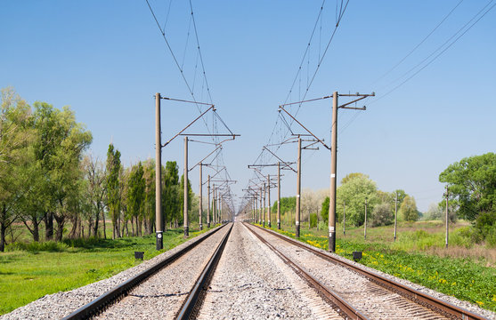 Double-track electrified (25 kV, 50 Hz) railway line