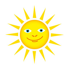 Sun on white background