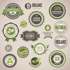Set of organic badges and labels - obrazy, fototapety, plakaty