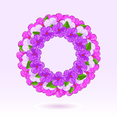 Pink Floral Round Frame