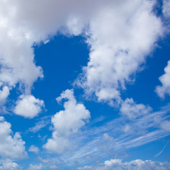 sky with different types of clouds, square