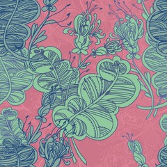 цветы и листья, нежный орнамент