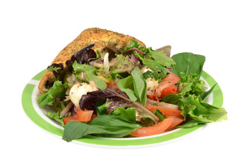Caprese Salad Focaccia Focaccia on a white background.