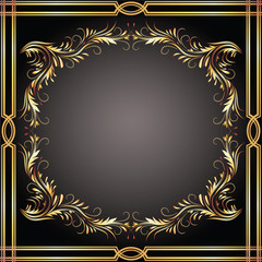Background with golden ornament