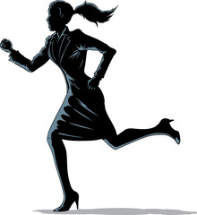 Chiaroscuro woman running