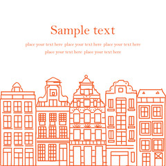 Hand drawn houses, vector illustration