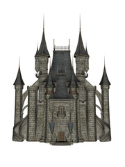 Castle in 3d over a white background.