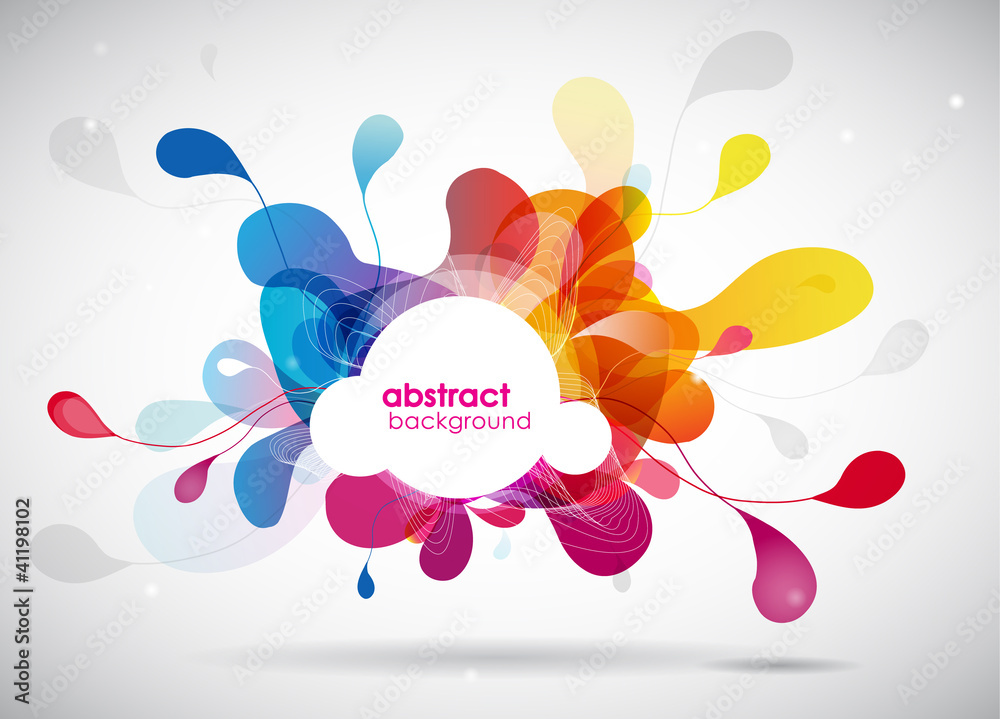 Poster abstract colored background with circles.