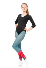 Sport and health care. Weight loss fitness woman.