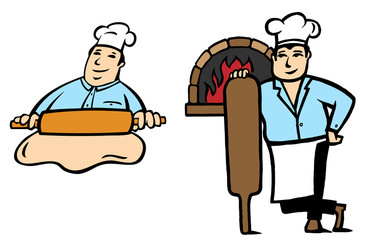 2 positions of a Baker makes bread