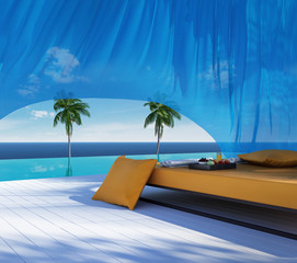Luxury gazebo, lounge sofa bed, pool suumer holiday