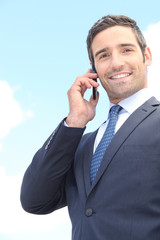 Businessman using a cellphone