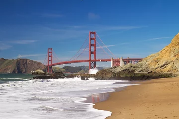 Crédence de cuisine en verre imprimé Plage de Baker, San Francisco Pont du Golden Gate de San Francisco