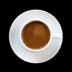 Fototapeta na wymiar Grecki kawy, samodzielnie na czarnym tle