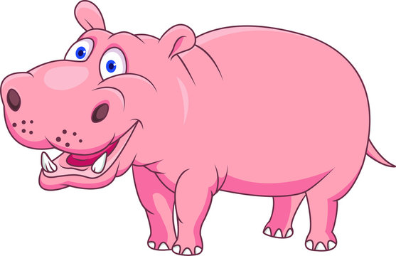 Funny hippo cartoon