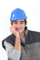 Portrait of a young builder
