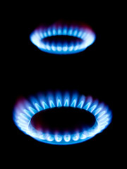 Flames of gas