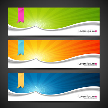 Banner design colorful sunlight background, vector