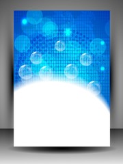 Abstract background with shiny blue bubbles and  space for your