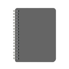 blank black cover spiral notebook isolated on white background