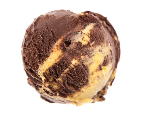 Eiskugel zweif&auml;rbig braun und gelb