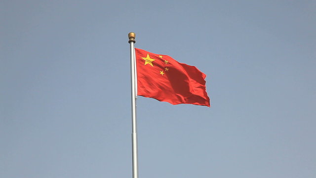 china flag waving in the wind
