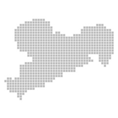 Fototapeta na wymiar Pixel Map - Saksonia
