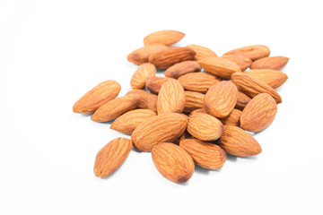 almonds isolated on white background